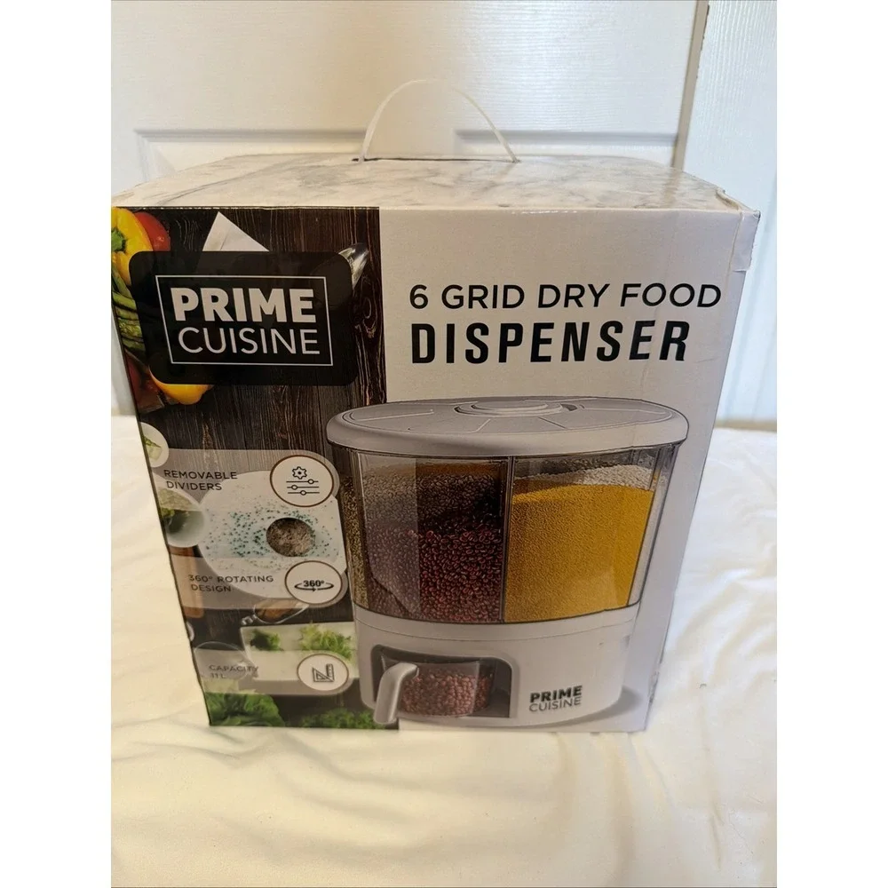 Prime Cuisine 6 Grid Dry Food Dispenser 360 Rotation Capacity